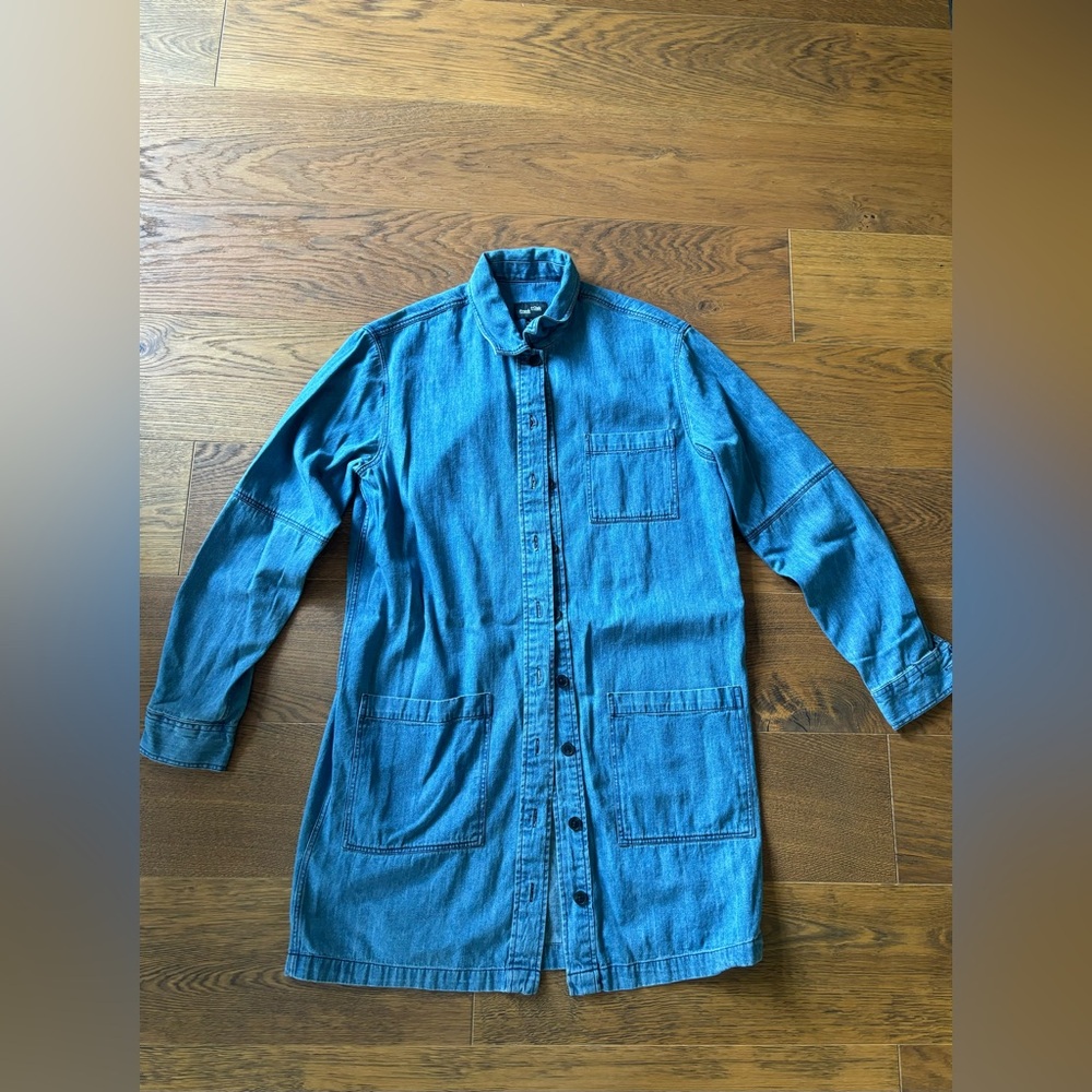 Frank & Oak Longline Denim Shirt Jacket